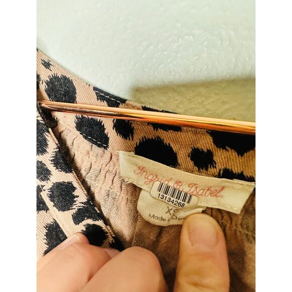 INGRID & ISABEL Brown Leopard Long Sleeve Three Button Placket Maternity Top XS - Picture 9 of 10